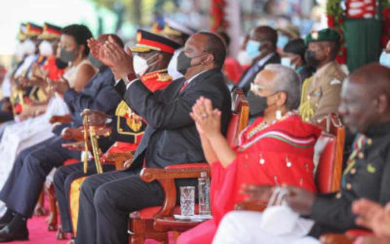 President Uhuru Kenyatta during the Madaraka Day celebrations in Kisumu