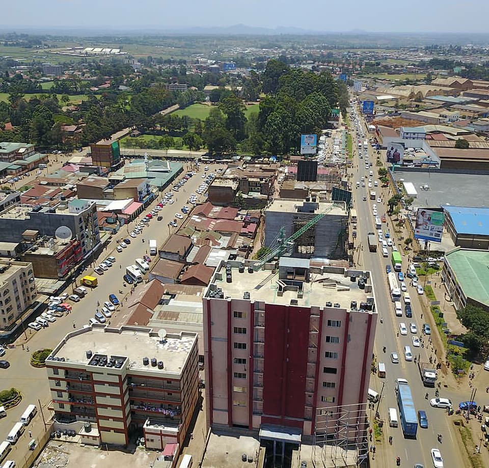 An aerial view of Nakuru town